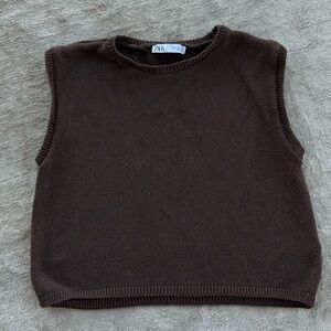 Zara brown knit top
